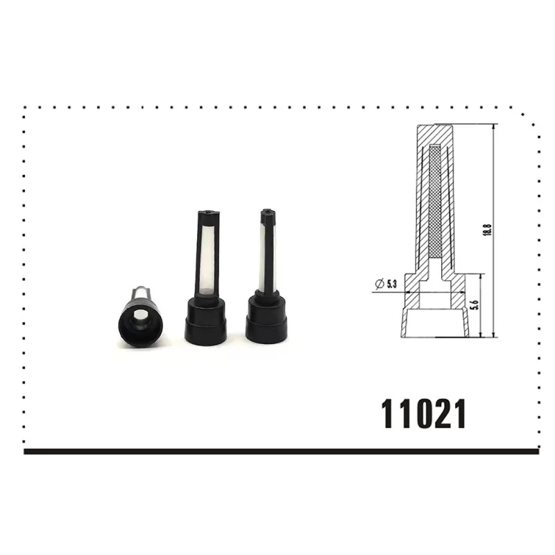 Fuel Injector Micro Basket Filter Fit Delph, Size: 5.6*18.8*5.3mm Nylon Mesh Stainless Ring, Fuel Injector Repair Kits FL-11021