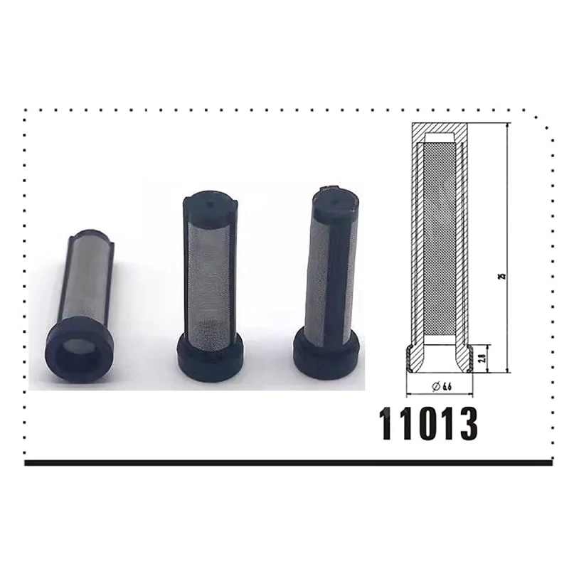 Fuel Injector Micro Basket Filter Fit Mpi Auto Parts, Size: 6.6*2.8*25mm Metal Mesh Stainless Ring, Fuel Injector Repair Kits FL-11013 Black