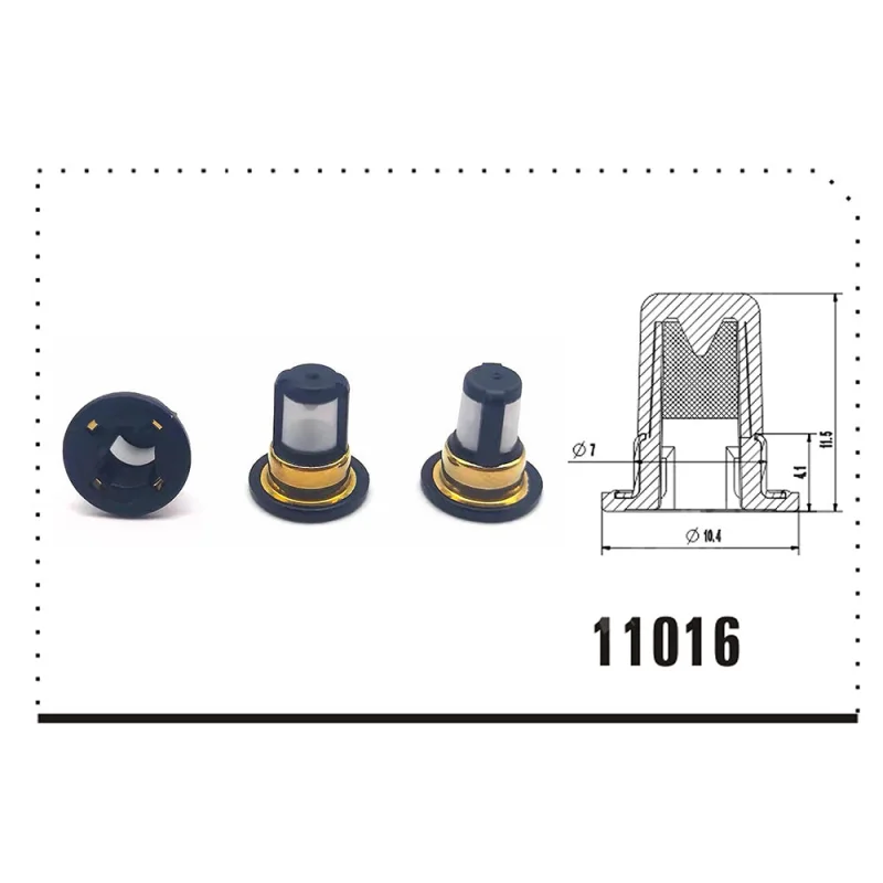 Fuel Injector Micro Basket Filter Fit NISSAN TIIDA, Size: 10.4*4.1*11.5mm Nylon Mesh Stainless Ring, Fuel Injector Repair Kits FL-11016