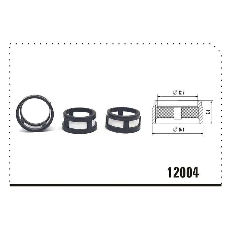 Lower Fuel Injector Filter Fit 17113197 MP-50102, Size: 16.1*12.7*7.4mm, Top Quality Injector Repair Kits, FL-12004 Black