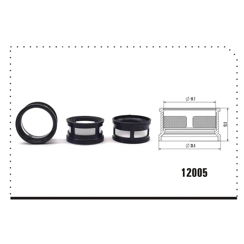 Up Fuel Injector Filter Fit 17113197 MP-50102, Size: 23.5*19.7*12.5mm, Top Quality Injector Repair Kits, FL-12005 Black