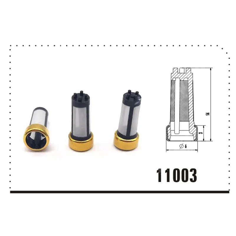 Fuel Injector Micro Basket Filter Fit Nissan Pathfinder 3.5L OEM MD619962, Size: 6*3*14mm Nylon Mesh Stainless Ring, Fuel Injector Repair Kits FL-11003 White