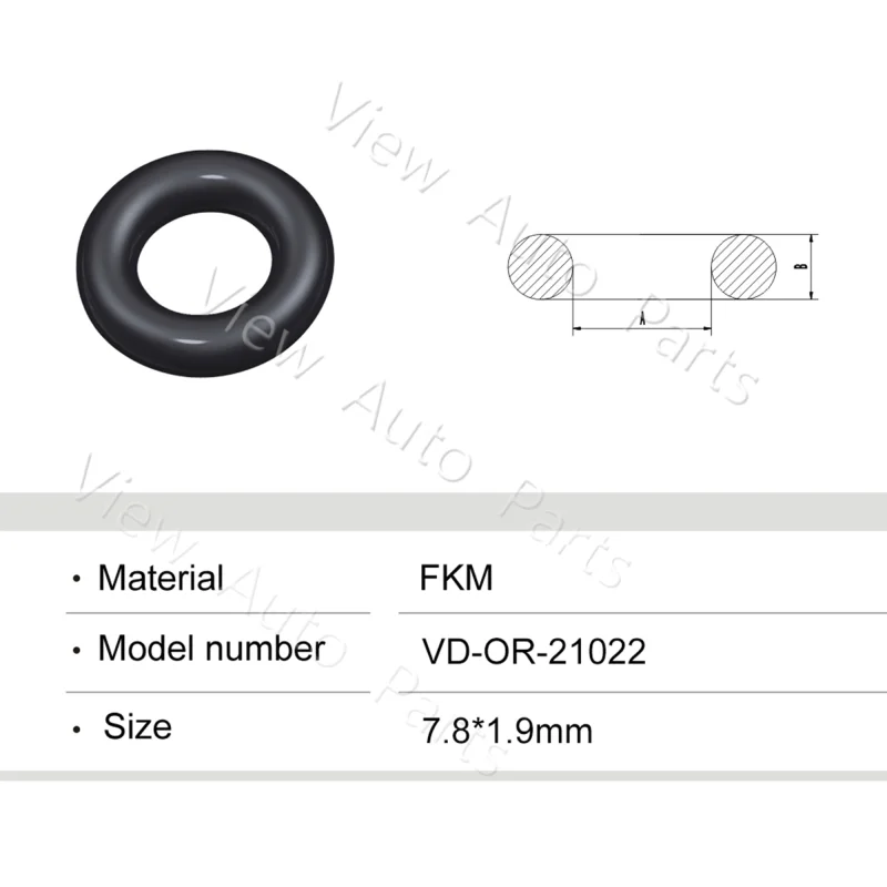 Fuel Injector Rubber Seal Orings for Toyota ASNU17 Fuel Injector Repair Kits FKM & Rubber Heat Resistant, Size: 7.8*1.9mm OR-21022 Black